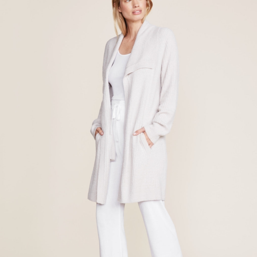 Barefoot Dreams ribbed draped cardi